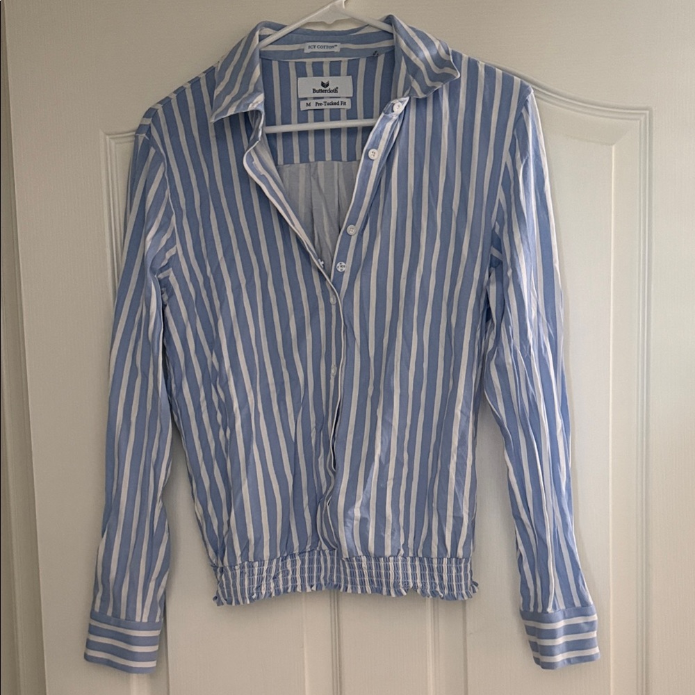 Buttercloth icy cotton striped shirt size medium